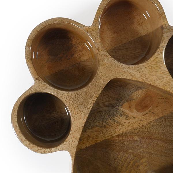 Rosewood | Designer Dog Feeding | Wooden Paw Print Bowl