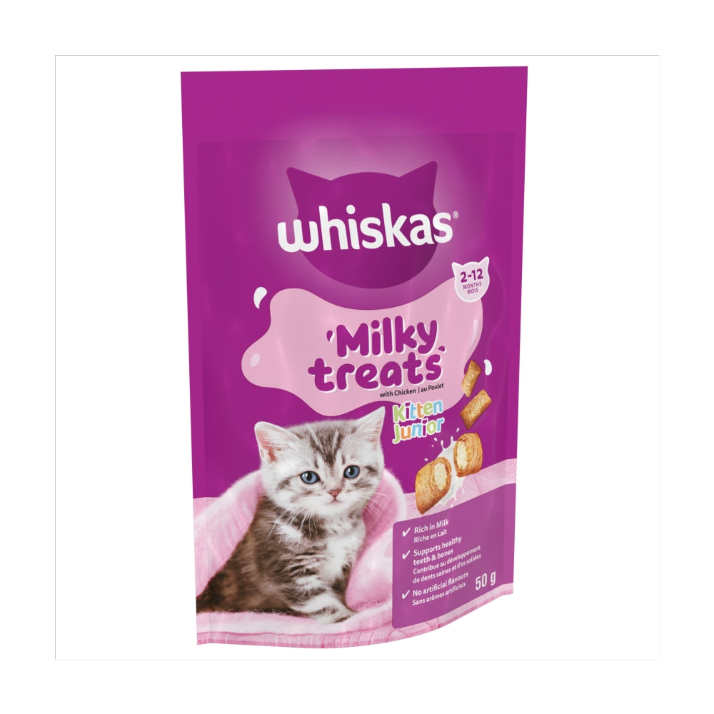 Whiskas Milky Treats for Kittens 50g | Calcium-Rich Cat Rewards ...