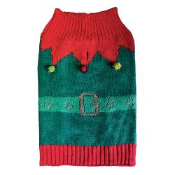 Holly & Robin | Christmas Dog Jumper | Cosy Knit Elf Sweater