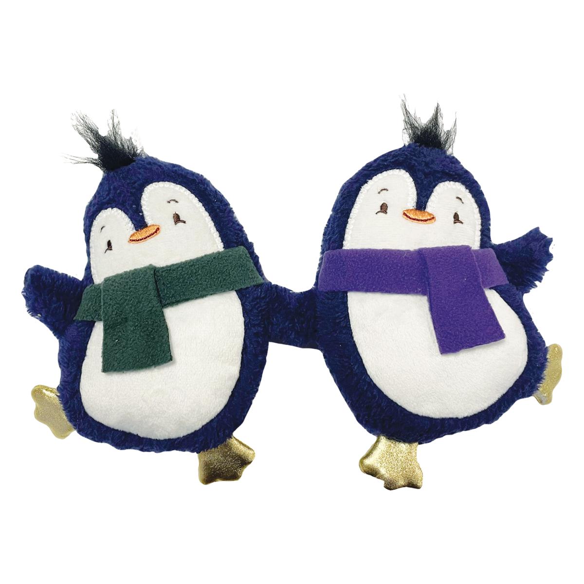 Holly & Robin | Christmas Dog Toy | Gemstone Forest Penguin Duo