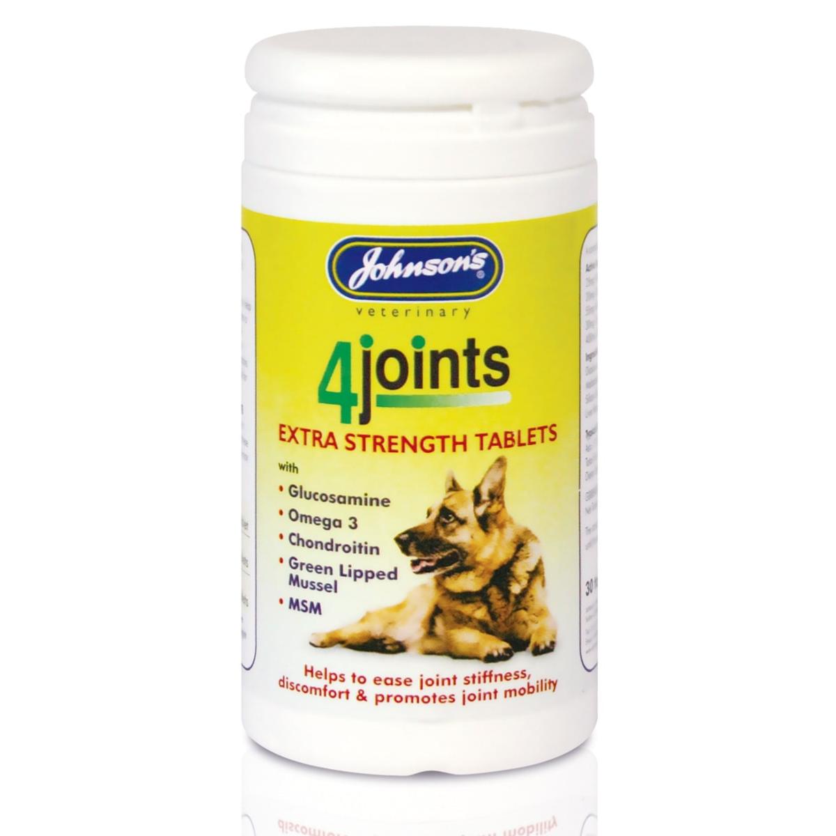 Johnson's Veterinary | Dog Joint Supplement | 4Joints Mobility Extra Strength Tablets - 30 Pack