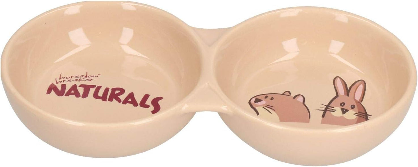 Rosewood Naturals| Small Pet Feeding | Ceramic Stonewear Twin Bowl