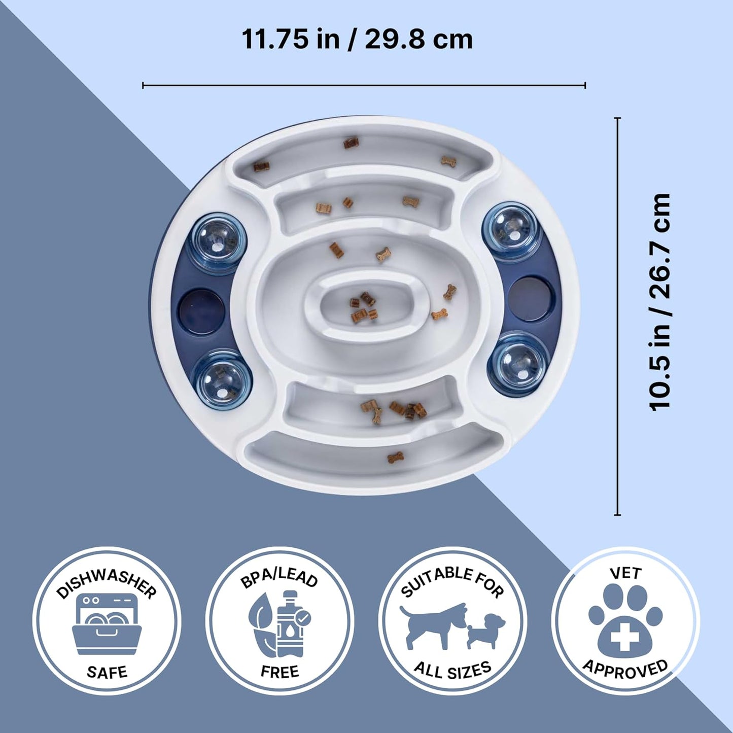 Trixie Activity Slide & Feed Puzzle Game (Level 1) | Slow Feed Bowl for Dogs & Cats