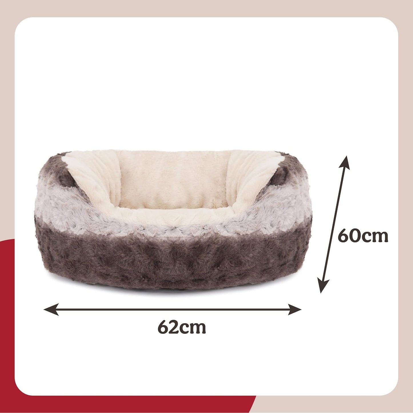Dog bed with measurements