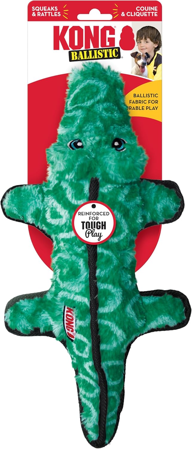 KONG Ballistic Tough Dog Toys - Giraffe or Alligator | Med/Lge