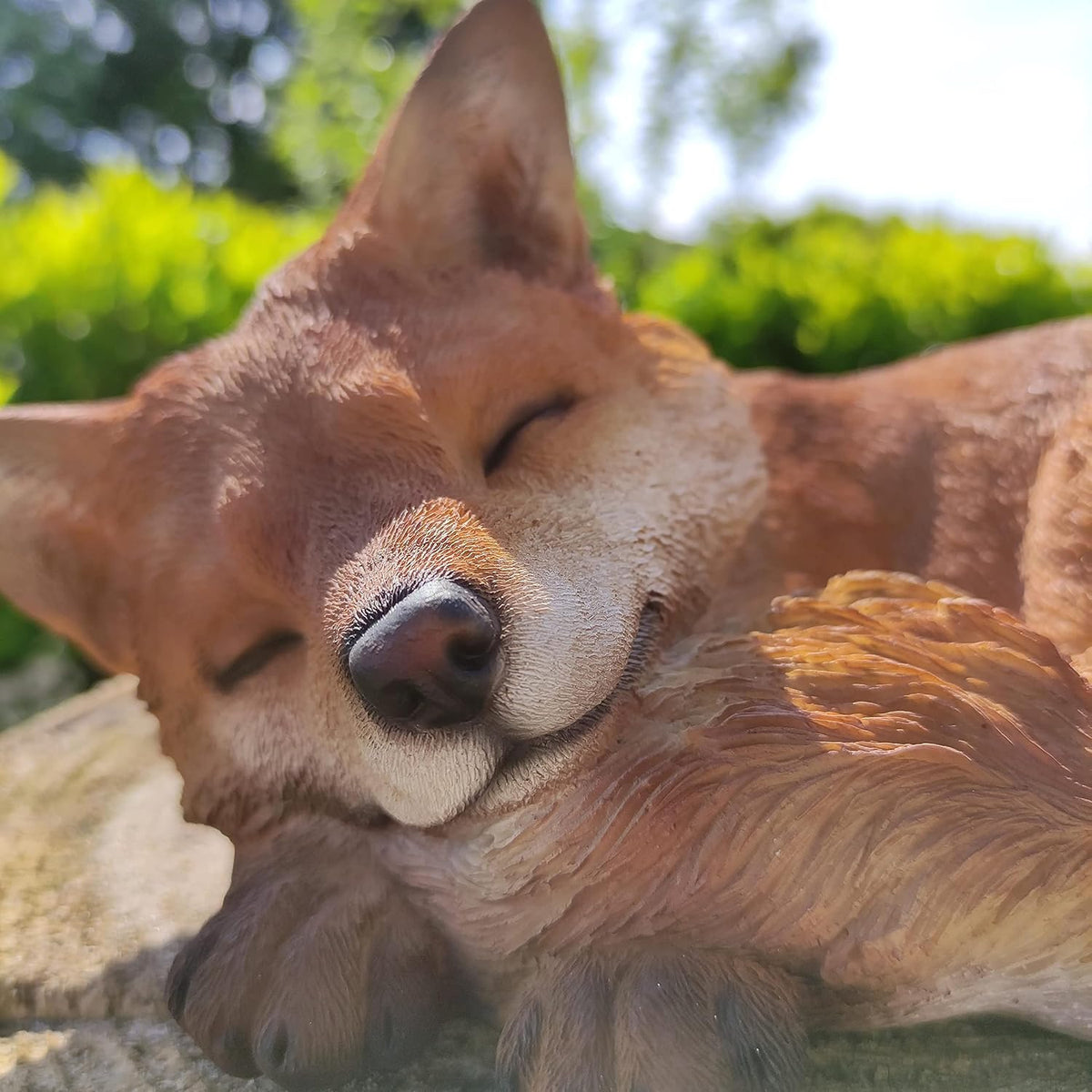 Vivid Arts Sleeping Fox Cub Ornament | 25cm Lifelike Statue