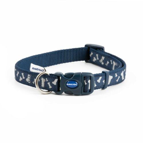 Ancol | Dog Collar | Reflective Adjustable Nylon - Paw 'n' Bone Blue