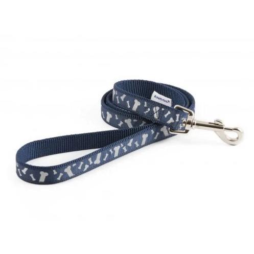 Ancol Fashion Reflective Nylon Dog Lead - 100cm x 1.9cm - Red Or Blue Options Available