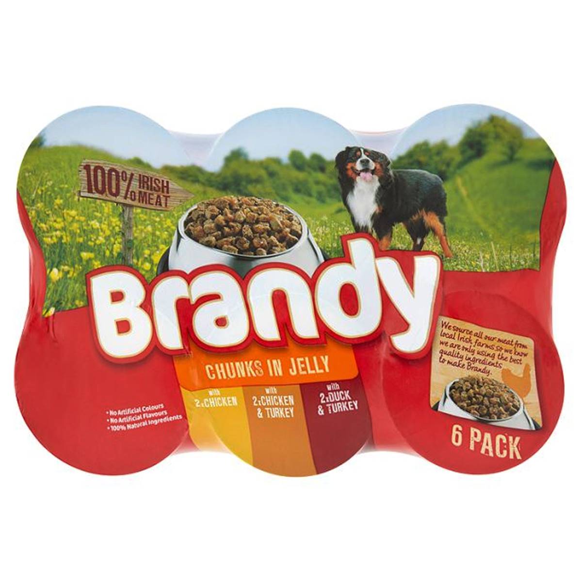 Brandy | Wet Dog Food | Chunks in Jelly Variety Pack - 6 x 395g