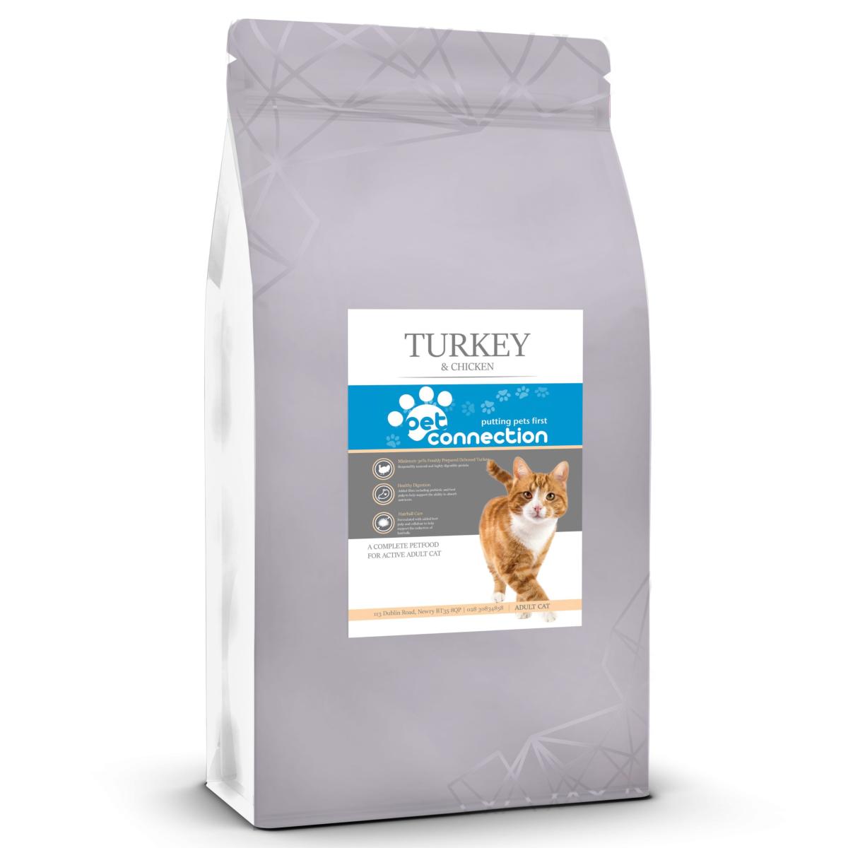 Pet Connection | Connoisseur 70% Meat | Cat Dry Food | Adult Active | Turkey & Chicken