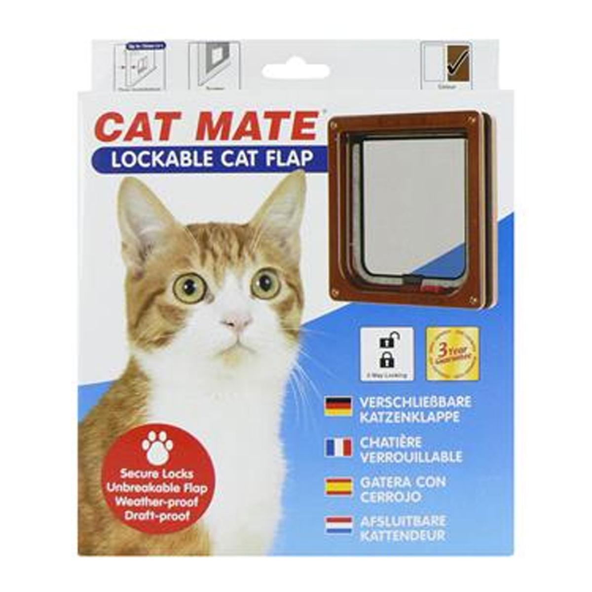 Cat Mate Lockable Cat Flap Brown – Secure Easy Fit
