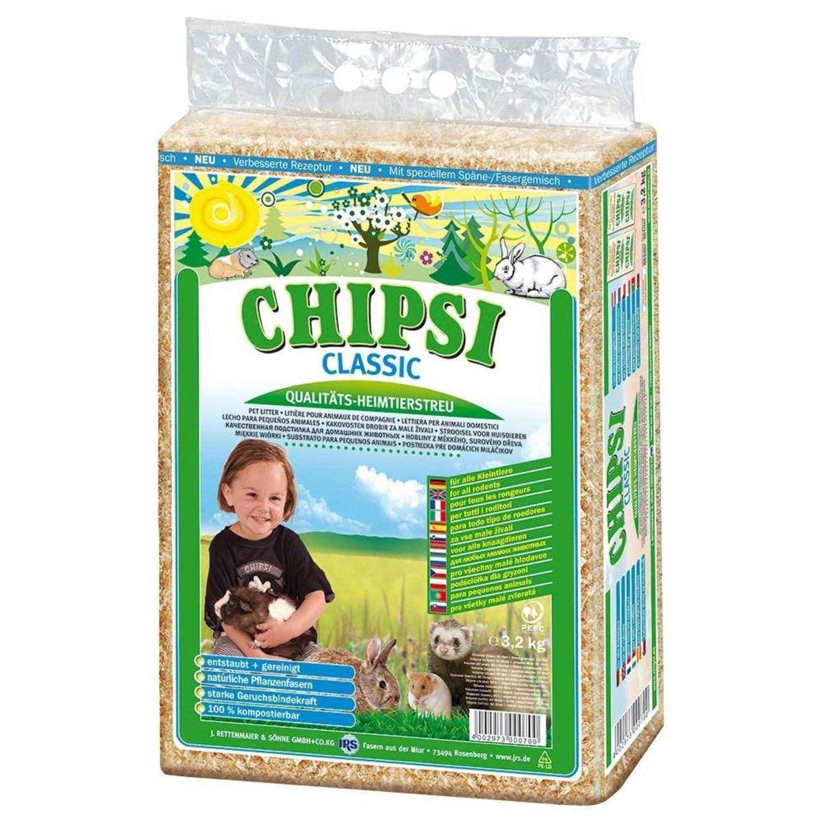Chipsi | Small Pet Bedding | Woodchip Shavings | Classic - 3200g
