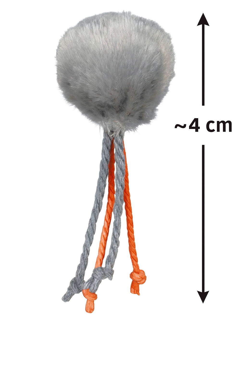 Trixie | Plush Cat Ball with Ribbons & Bell | 4cm | Soft Cat Toy (Assorted Colours)