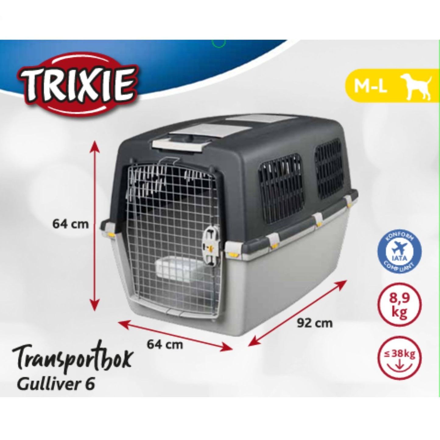 Pet carrier with dimensions