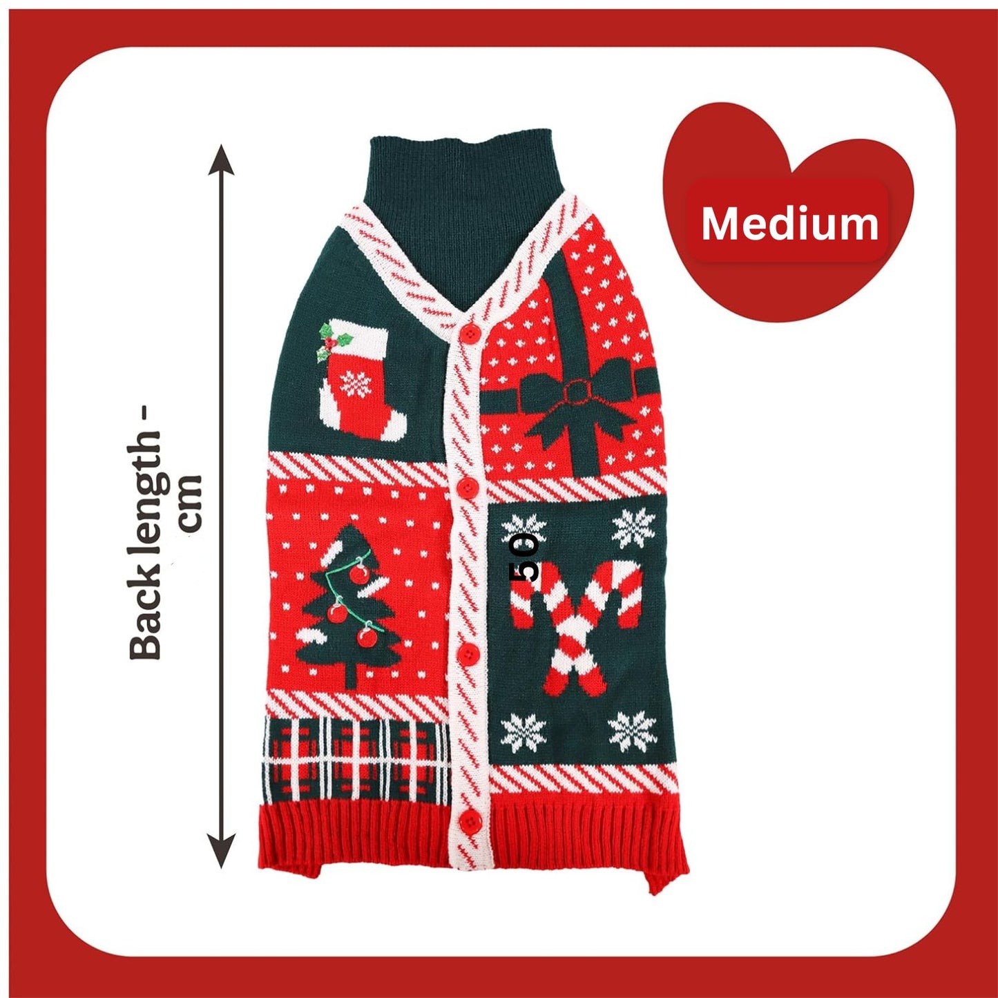 Rosewood Candy Cane Christmas Gift Box | Dog Festive Jumper & Soft Toy Pack