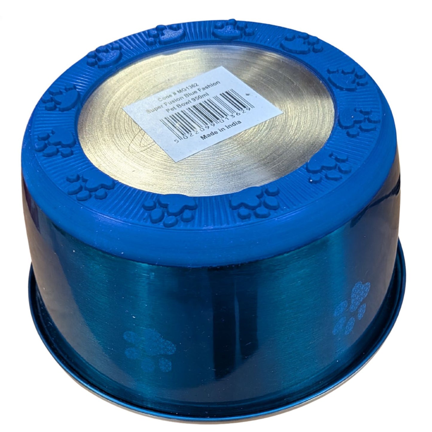 Cheeko Fusion Bowl – Stainless Steel Dog & Cat Bowl with Non-Slip Base Blue 500ml–1900ml