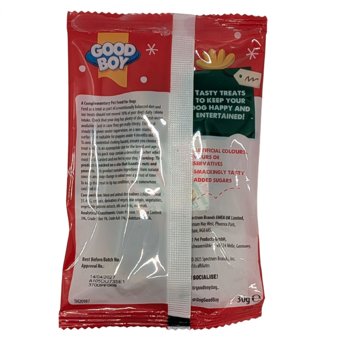 Good Boy dog treat package on a white background