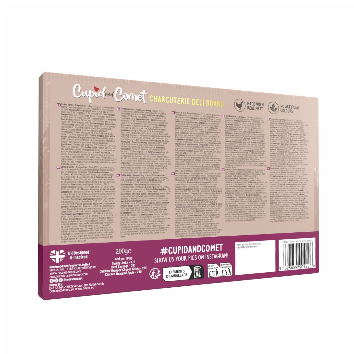 Rosewood Cupid & Comet Charcuterie Deli Board – 200g Gourmet Dog Treats