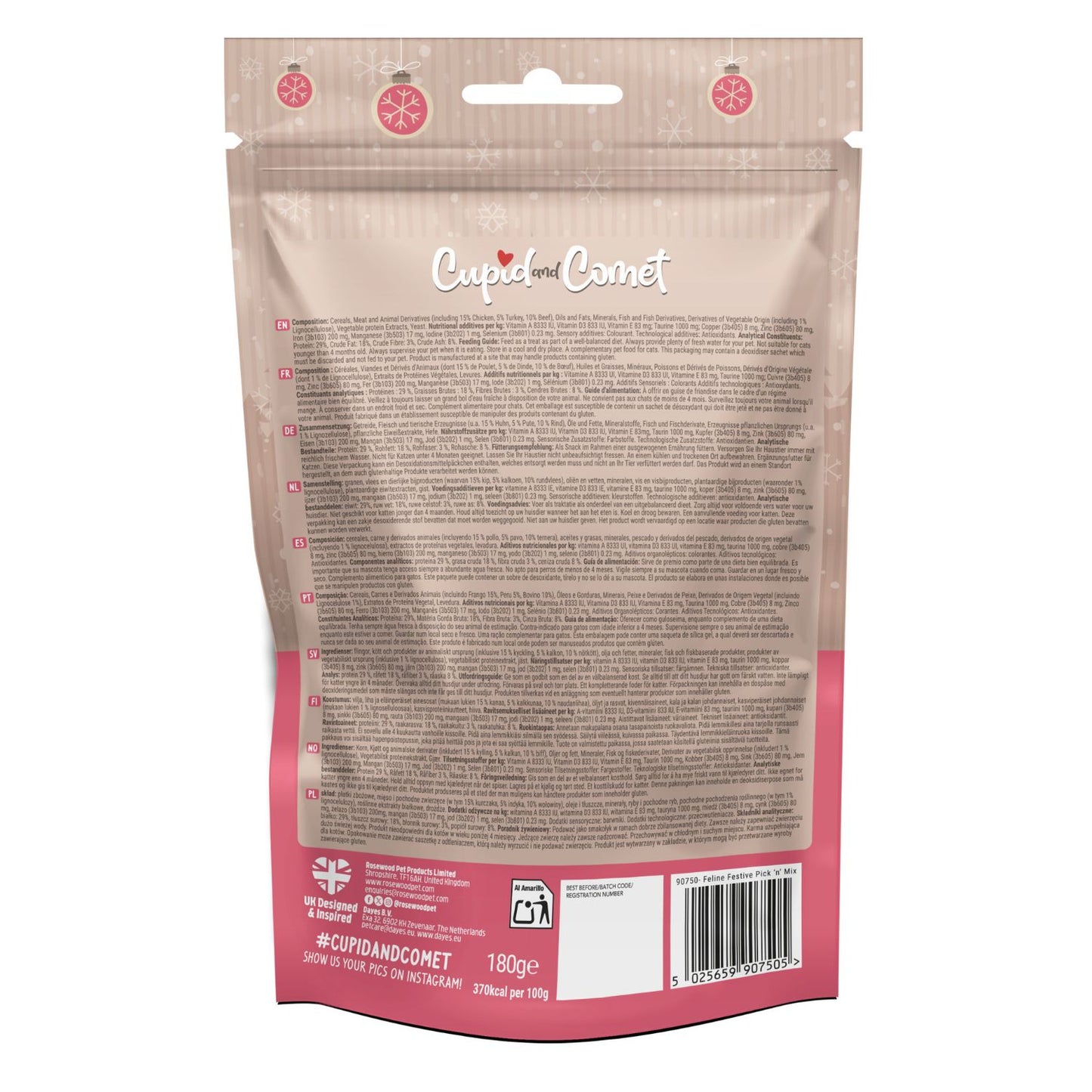 Feline Festive Pick 'n' Mix | Christmas Cat Treat Gift Box by Cupid & Comet