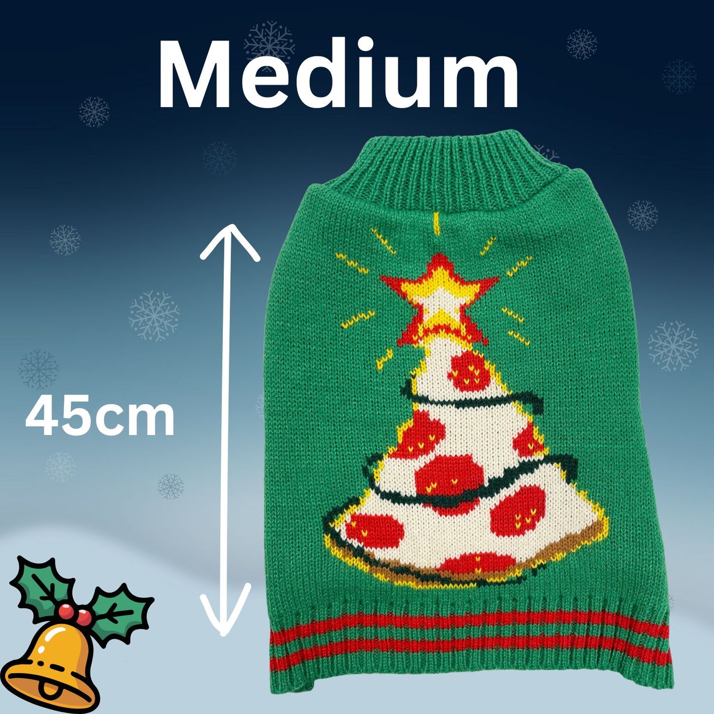 Happy Pet Cosy Knit Dog Christmas Jumper – Festive Tree Sweater for Small & Medium Dogs