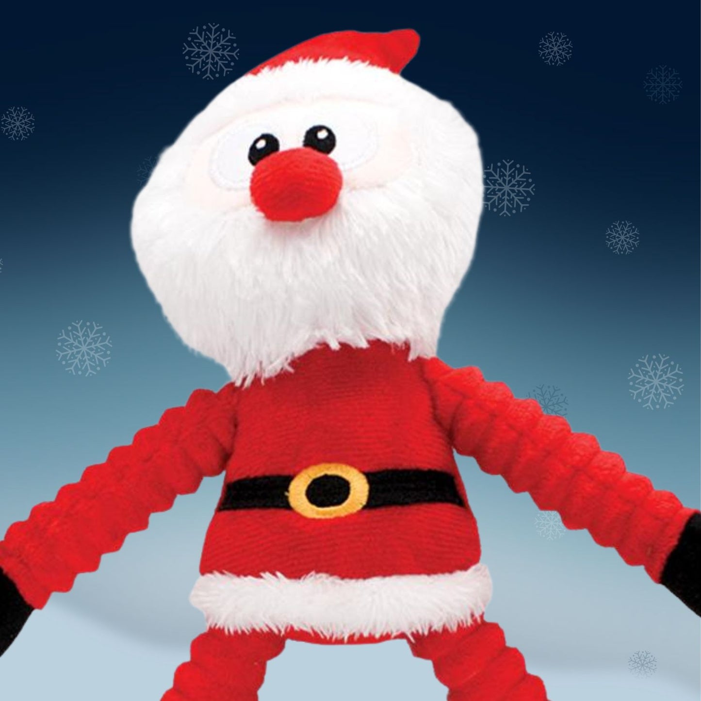 Cordy Crew Santa Dog Toy – Soft Plush Christmas Squeaker Toy | Holly & Robin Festive Gift for Dogs