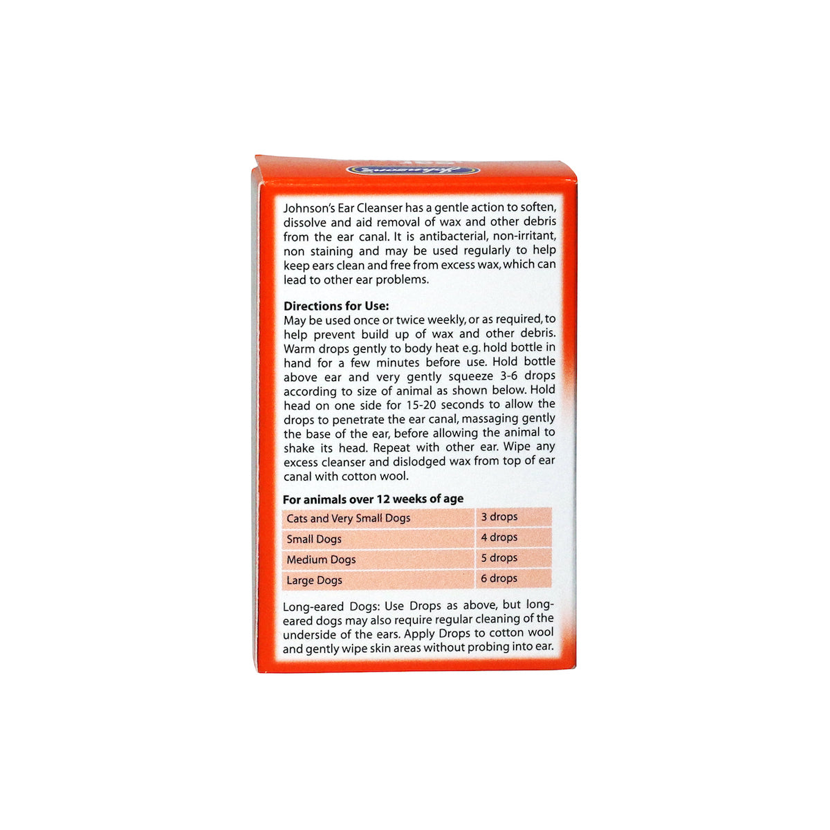 Johnson's Dog & Cat Ear Cleanser Drops 18ml/50ml | Pet Ear Cleaner