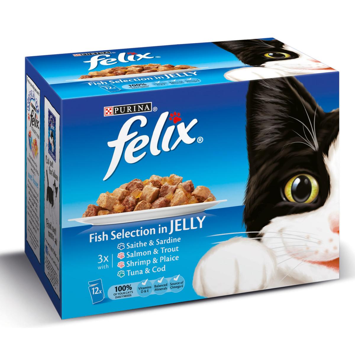 Felix | Wet Cat Food Pouches | Fish Selection in Jelly - 12 x 100g