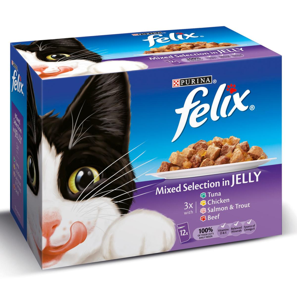 Felix | Wet Cat Food Pouches | Mixed Selection in Jelly - 12 x 100g
