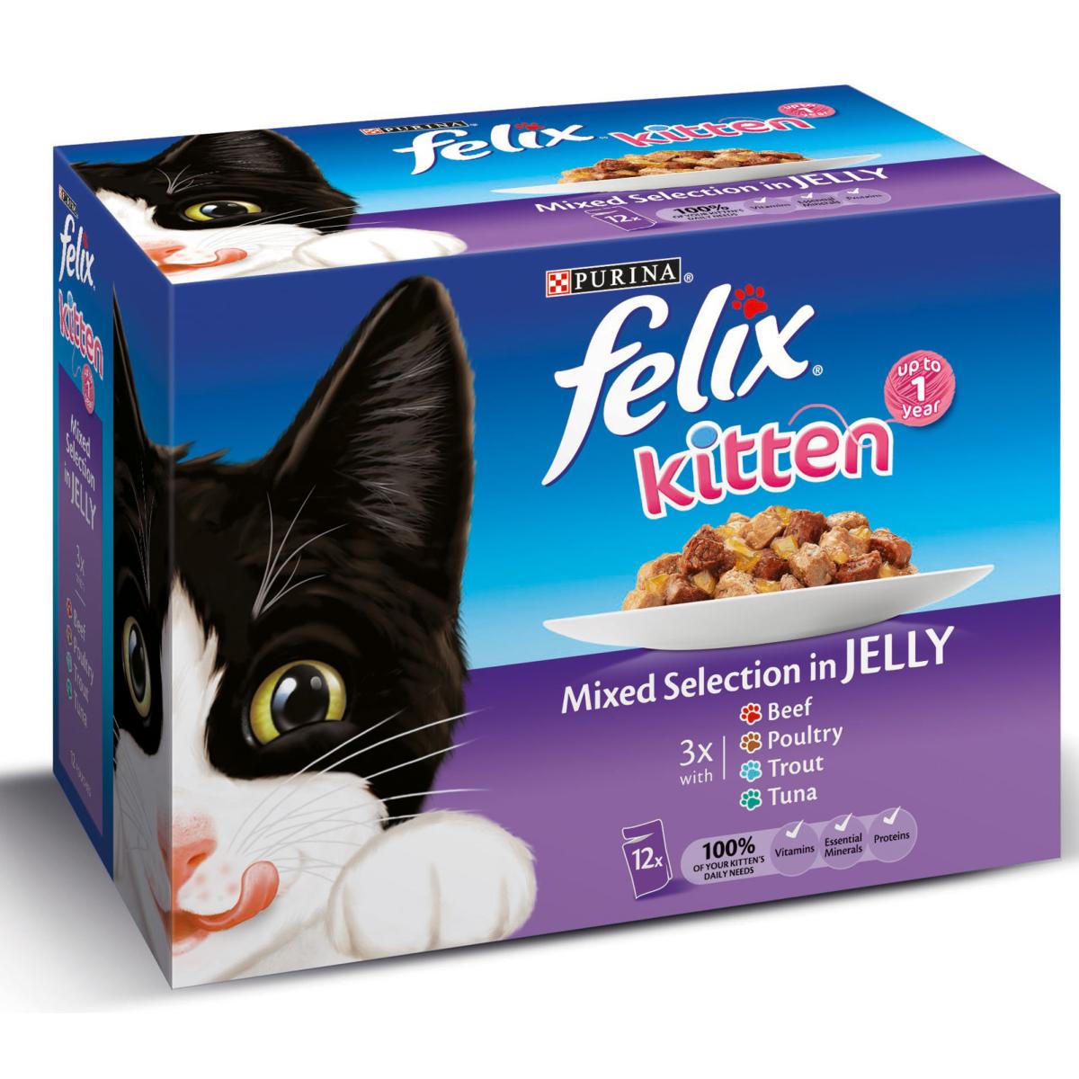 Felix | Wet Cat Food Pouches | Kitten | Mixed Chunks in Jelly - 12 x 100g