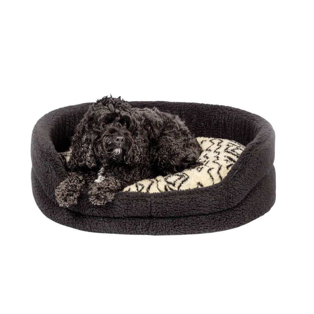 Fleece Neutral Geometric Slumber Bed 24"