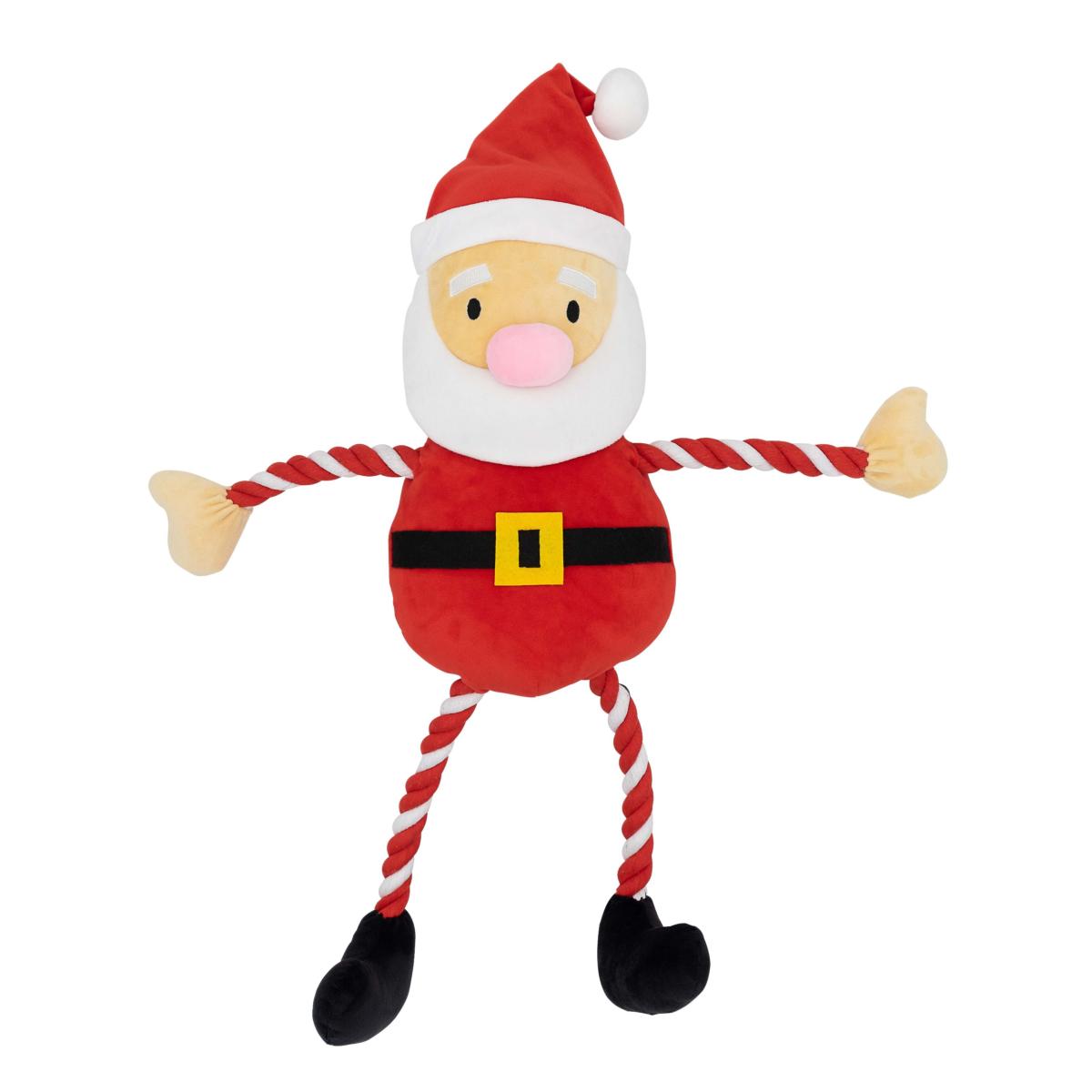 Armitage Pawsley | Christmas Dog Toy | Giant Hug Tug Santa Bear Plush & Rope Tugger