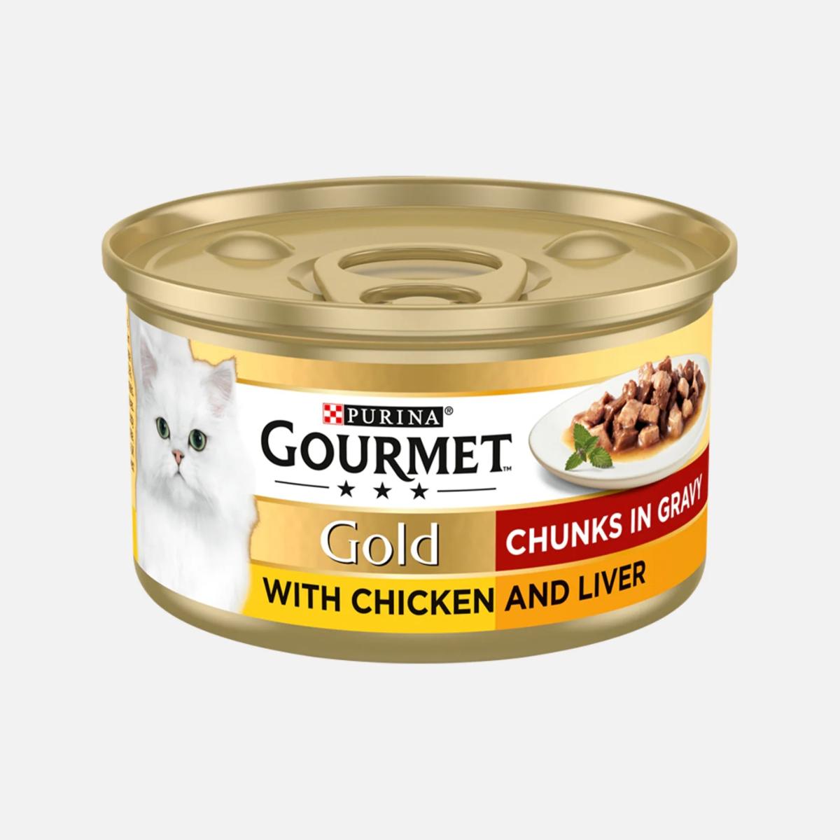 Gourmet Gold | Wet Cat Food | Chicken & Liver Chunks in Gravy - 85g