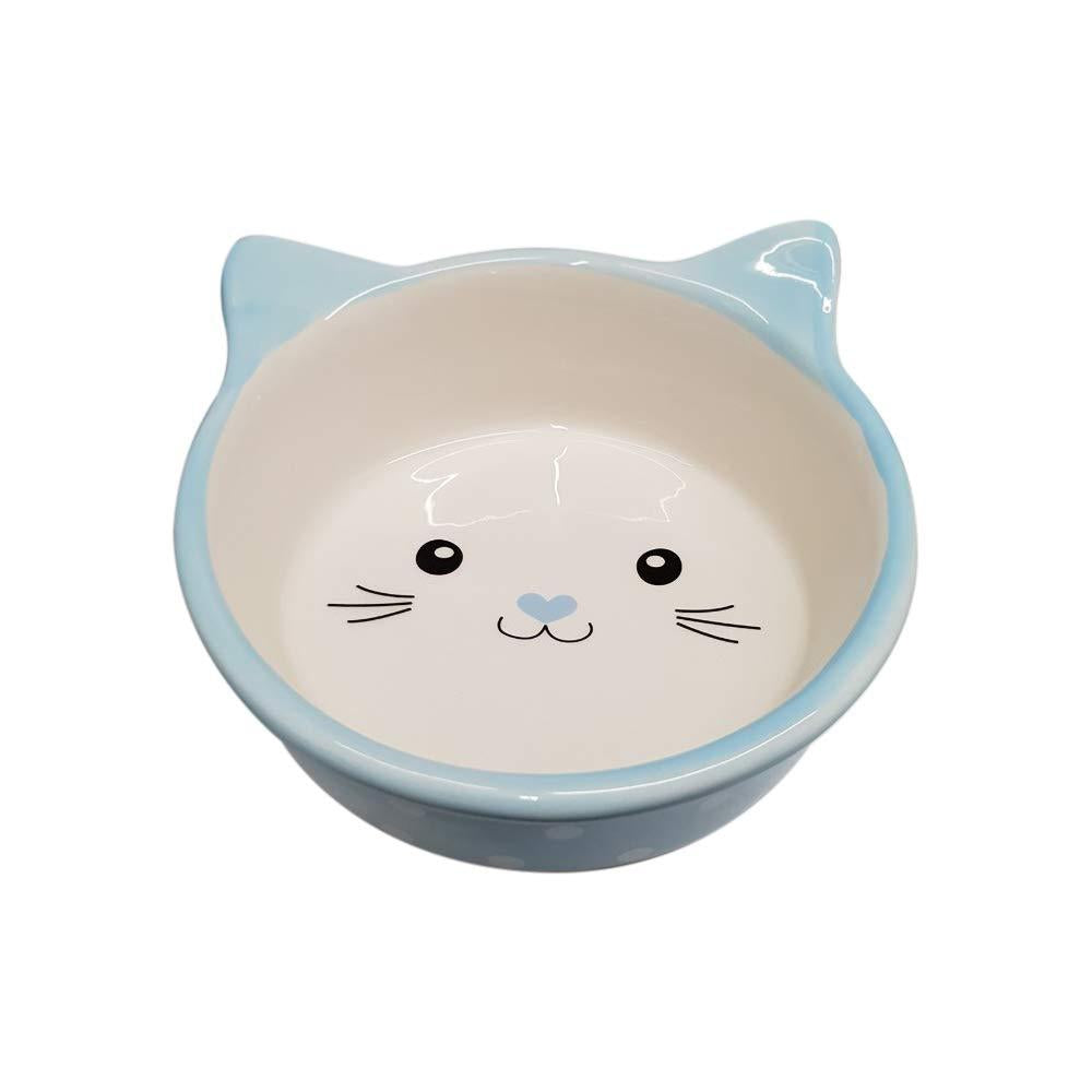 Happy Pet Polka Cat Bowl Blue