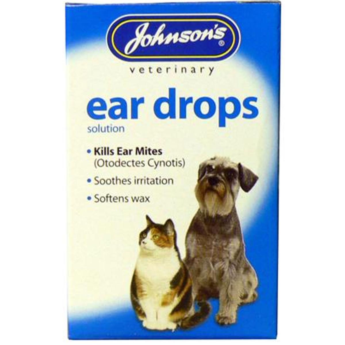 Johnson's Veterinary | Dog & Cat Ear Mite & Wax Control | Drops
