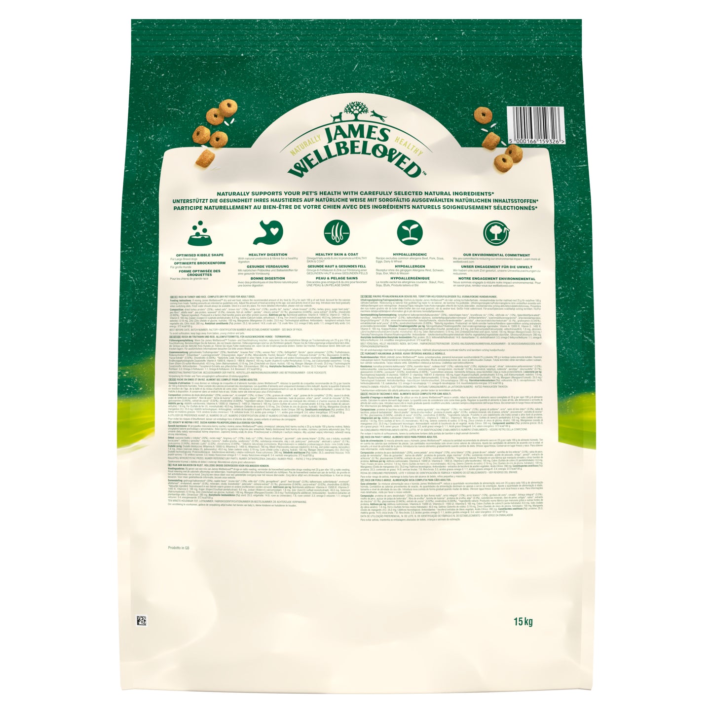 James Wellbeloved | Dry Dog Food | Adult Large Breed | Turkey & Rice