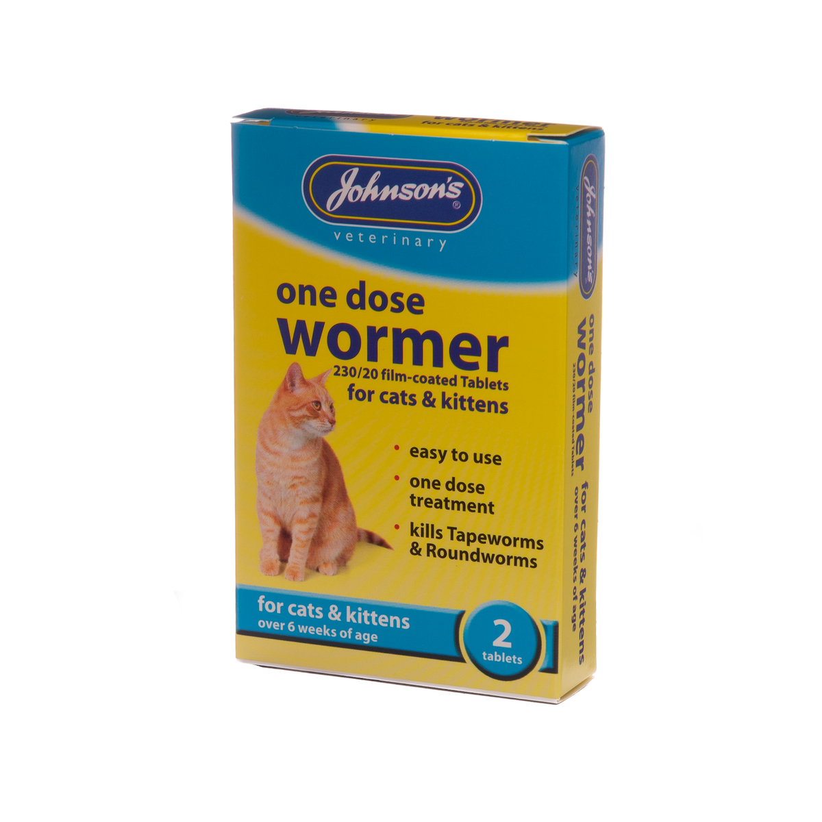 Johnson's One Dose Cat Worm Control | Roundworm & Tapeworm Tablets