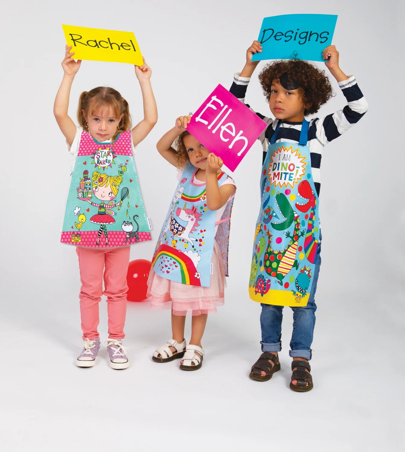 Rachel Ellen Children's Wipe-Clean Aprons - I Love to Bake & Let's Make a Mess