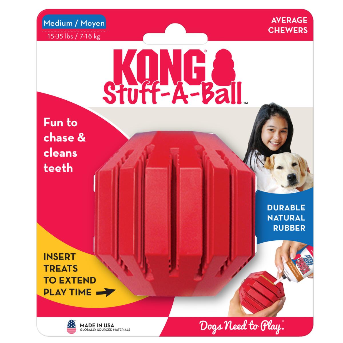 KONG Classic | Dog Treat Dispensing Chew Toy | Activity Stuff-a-Ball