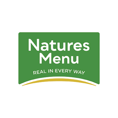 Natures Menu logo with green background and white text