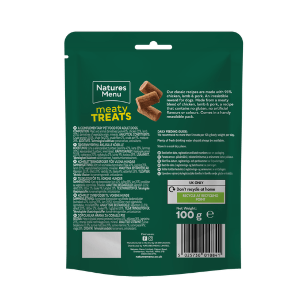 Natures Menu Dog Treat Lamb & Chicken 100g