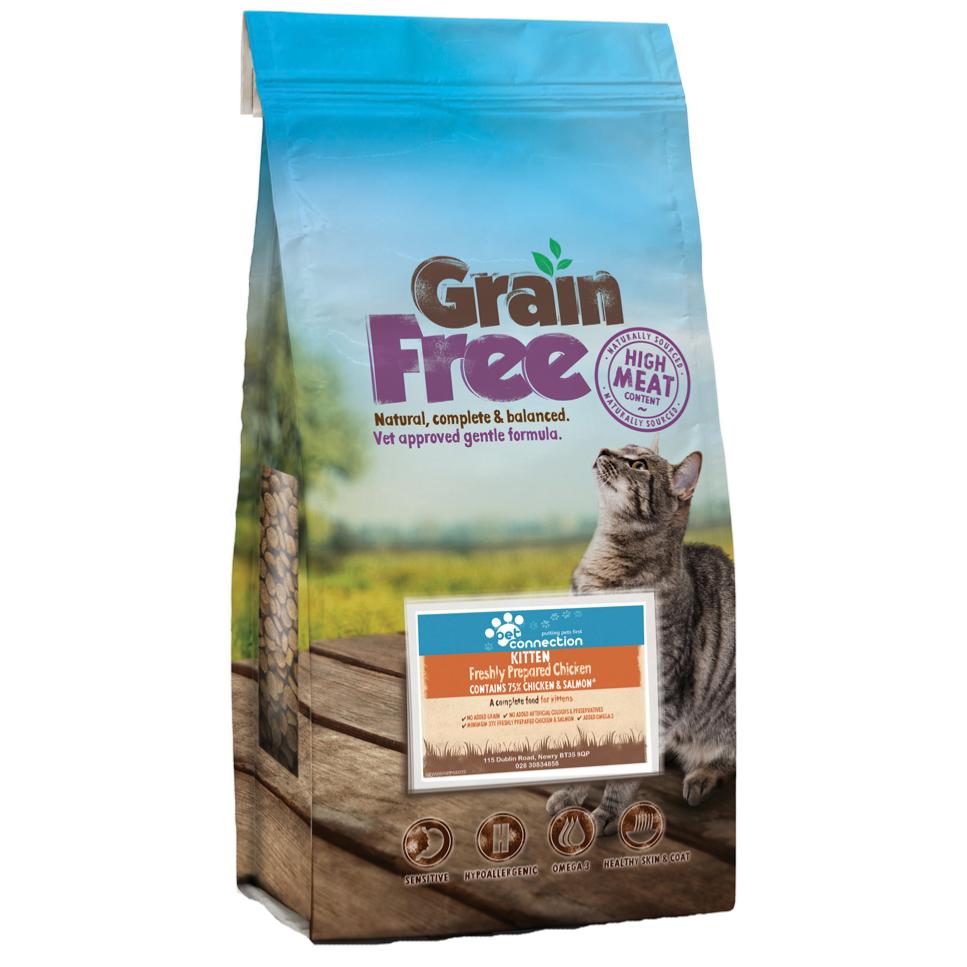 Pet Connection Grain Free | Dry Cat Food | Kitten | Chicken & Salmon - 2kg