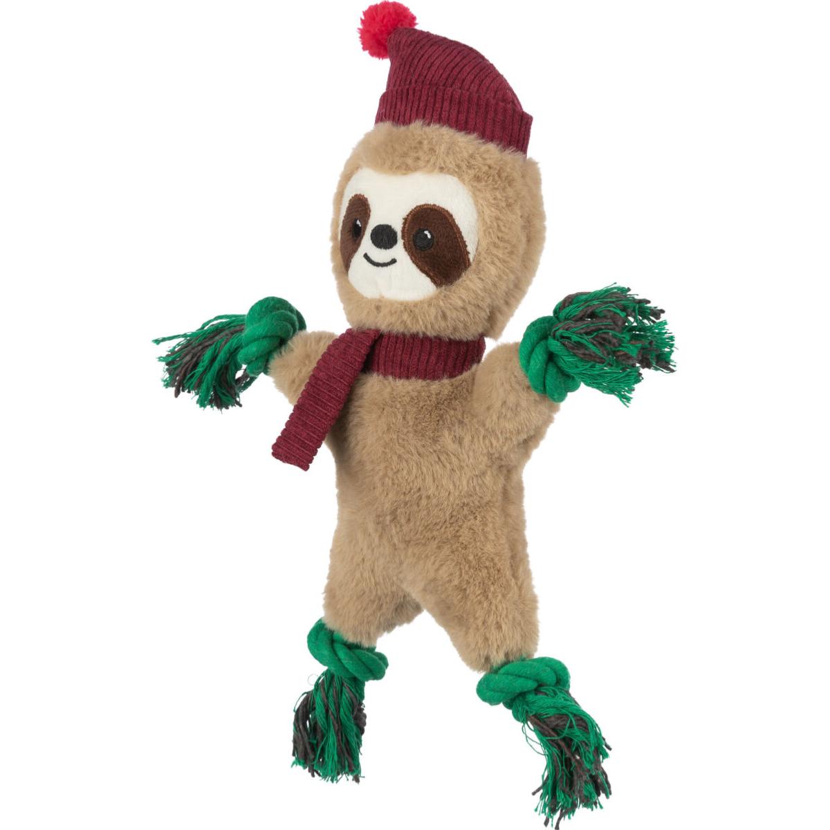 Trixie Sloth | Christmas Plush & Rope Dog Toy