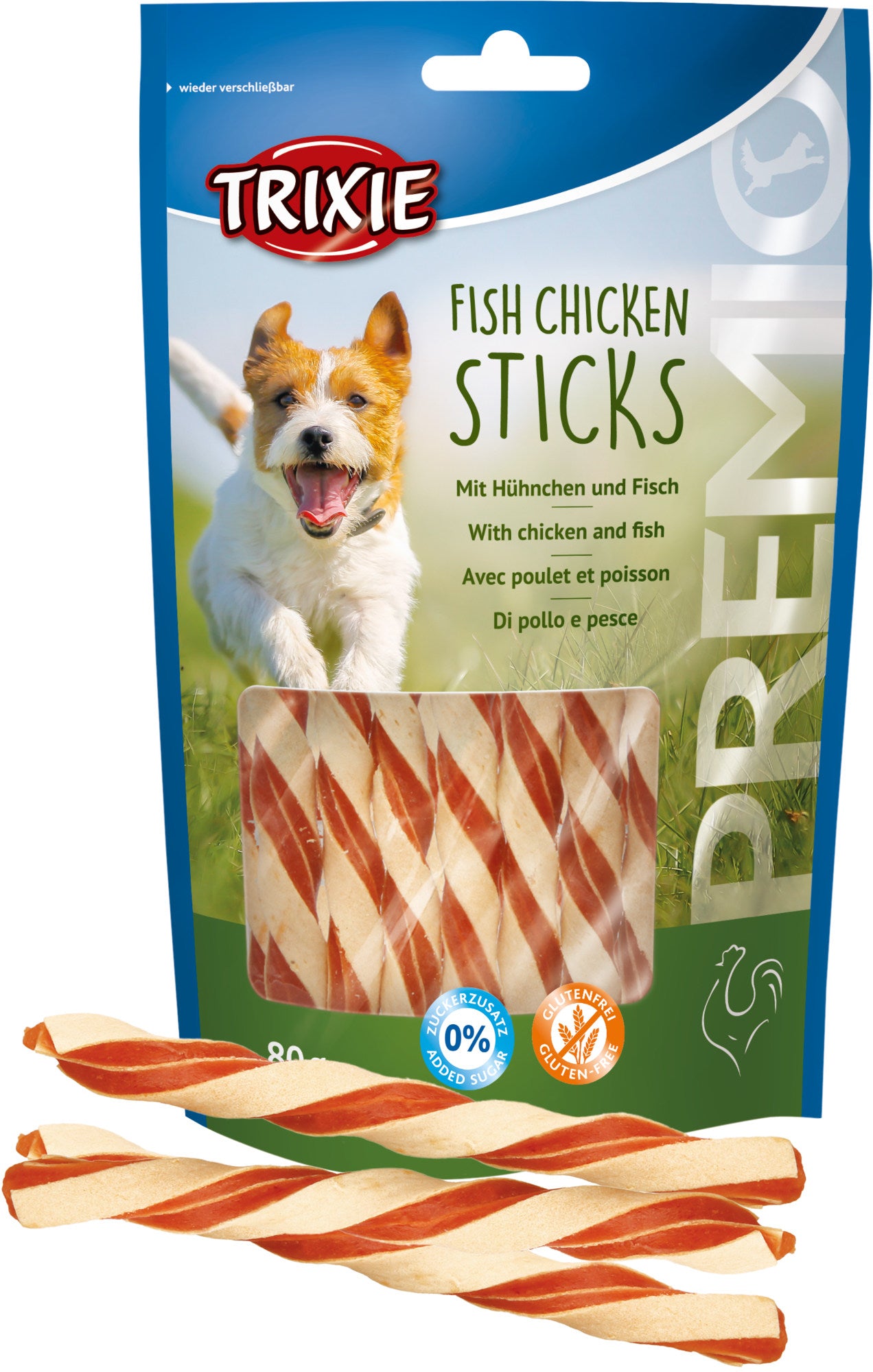 Premio Chicken & Fish Treat Sticks Gluten Free Dog Treats by Trixie - 80g