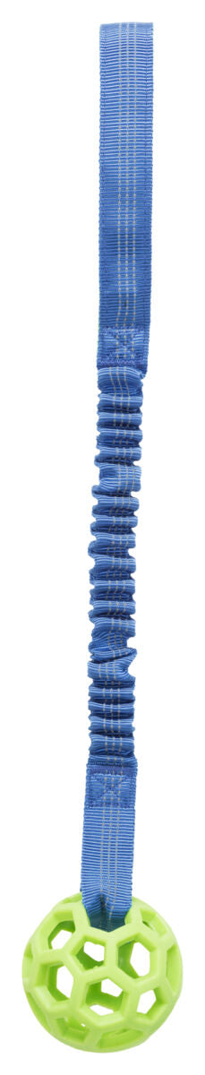 Trixie | Dog Sports Toy | Tugger Holee Cage Roller TPR Ball on Bungee Handle