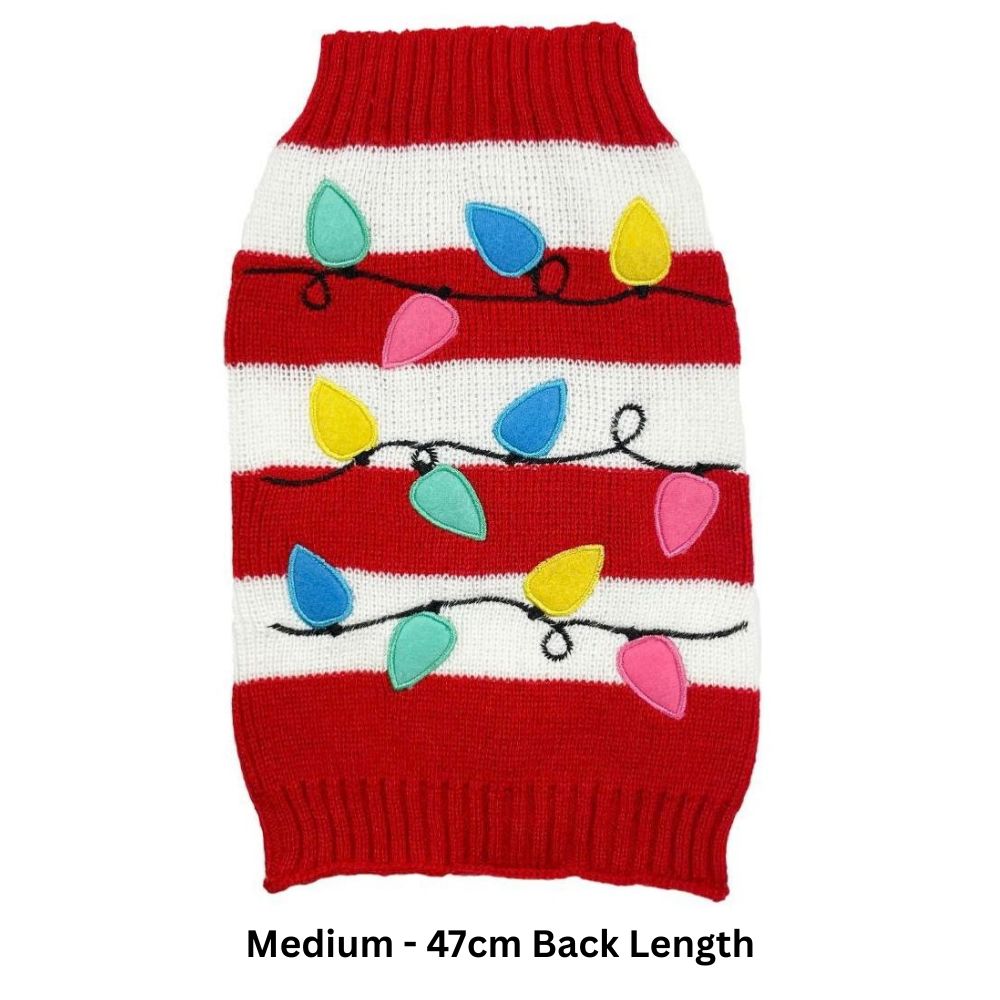 Happy Pet Cosy Knit Christmas Lights Dog Sweater | S & M