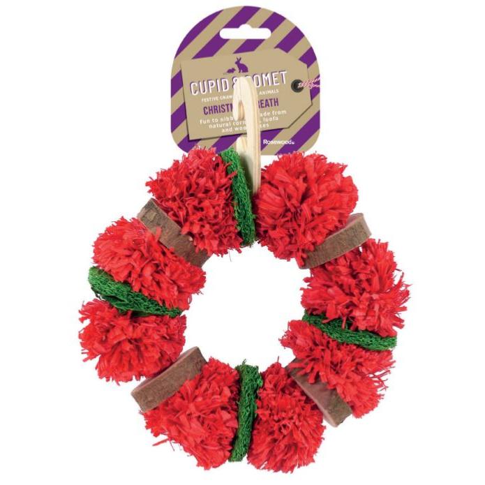 Cupid & Comet | Nibble Christmas Wreath | Festive Small Pet Chew Toy