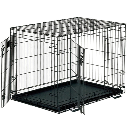 Savic | Dog Cottage | Black Double Door Cage Crate