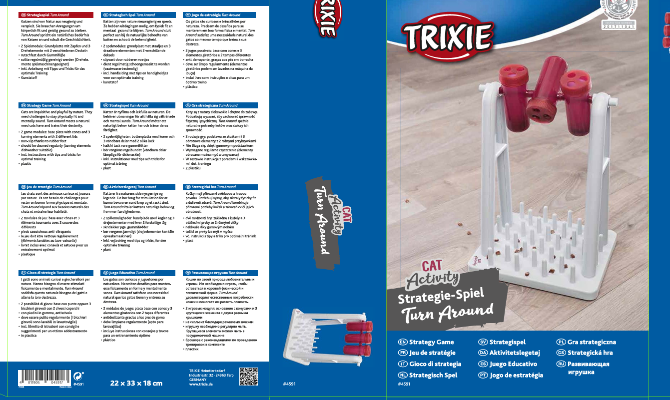 Trixie Turn Around Strategy Game | Cat Puzzle Feeder & Interactive Toy