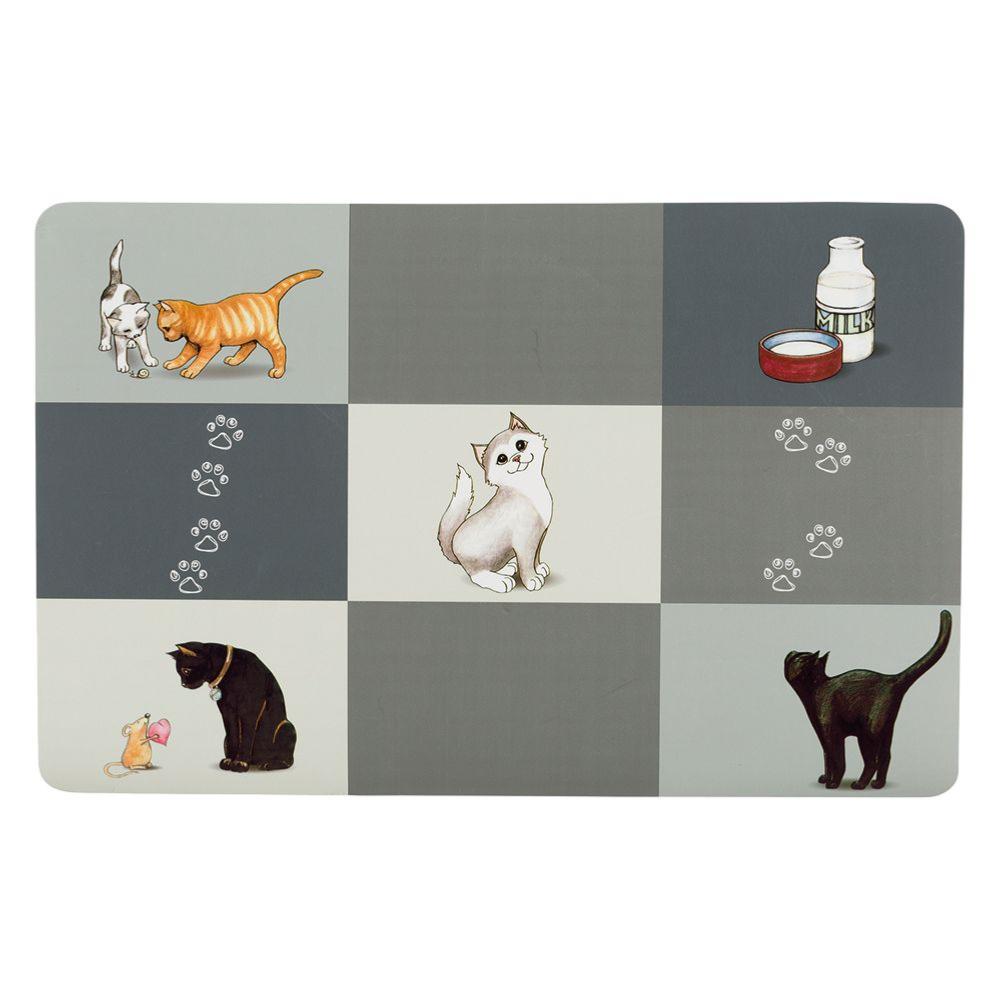 Trixie Patchwork Cat Place Mat, 44 × 28 Cm, Grey