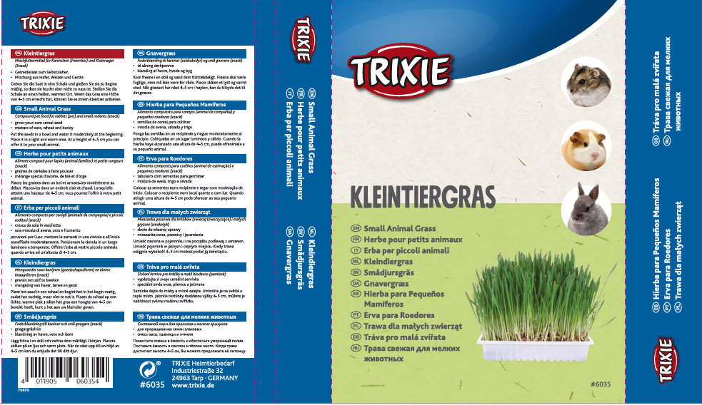 Trixie | Small Pet Enrichment | Grass, Wheat, Oats & Barley Blend Bowl - 100g